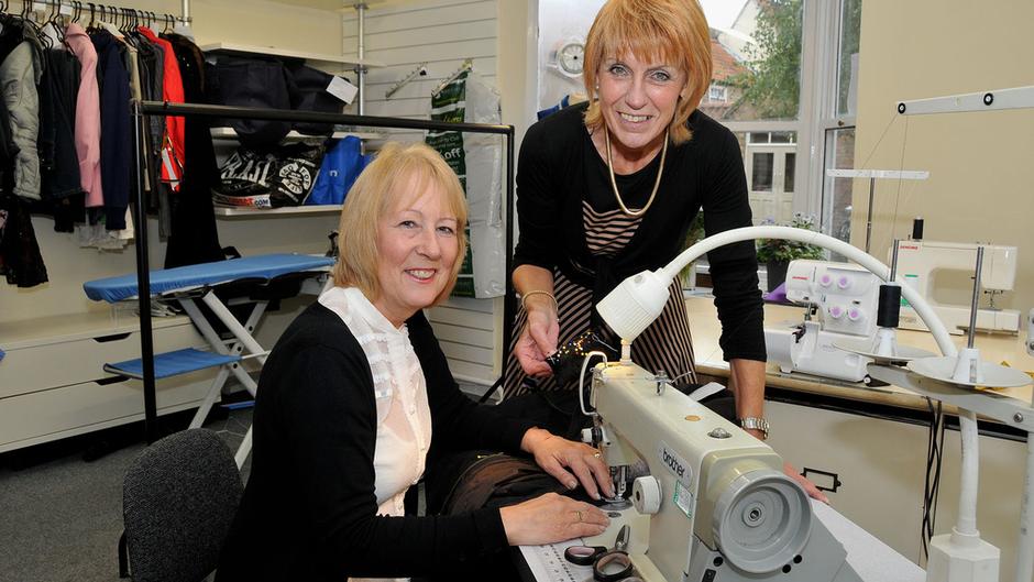 Christine Taylor Of Christines Sewing Service And Councillor Jane Evison Jpg