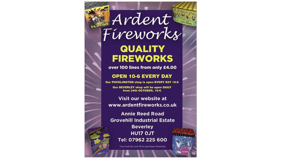 ardent fireworks advert nov 1