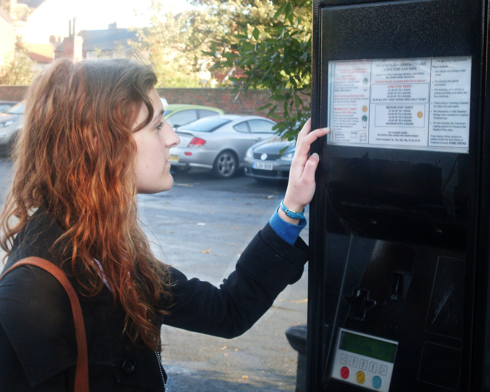 Woman At Parking Ticket Machine 3