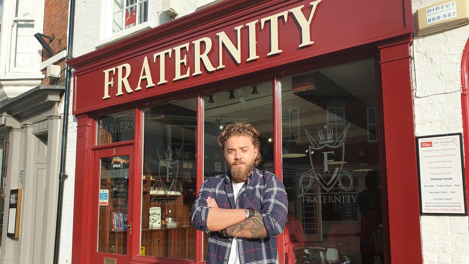 Ash Curtis Outside Fraternity Barbers In Beverley