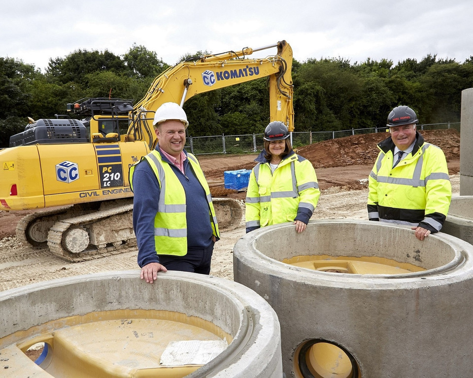 From Left Phil Reed Of East Coast Construction And Sue Waudby And John Goodfellow Of Beal Homes At The Site