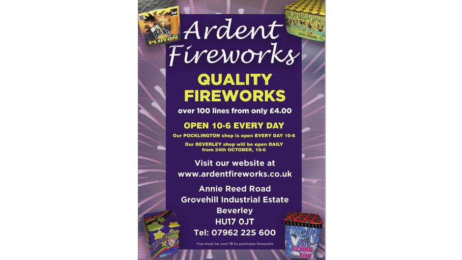 ardent fireworks advert nov