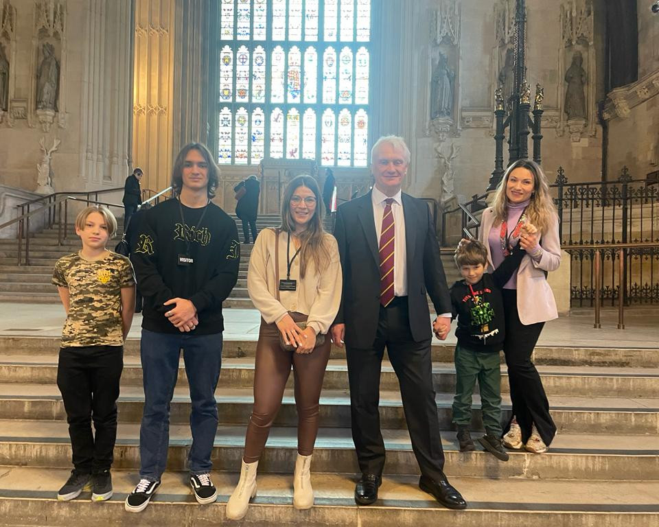 Graham Stuart Mp With Olena Yershova And Her Family In Westminster Hall