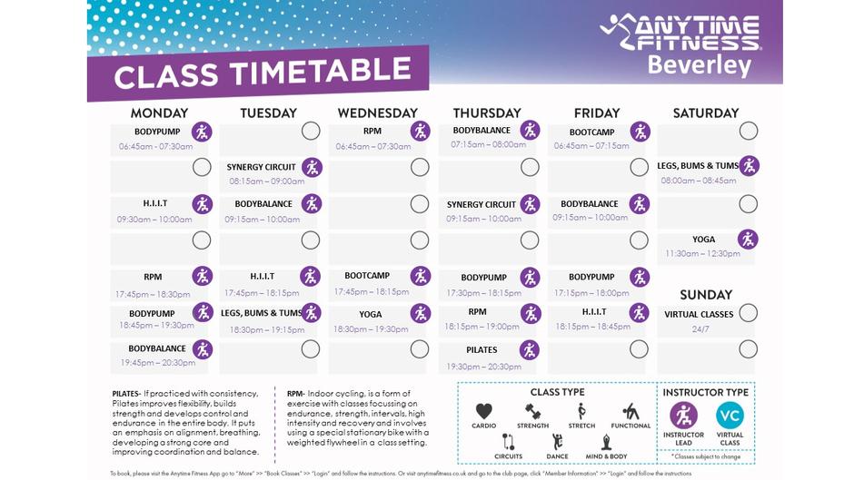 Anytime Fitness Timetable