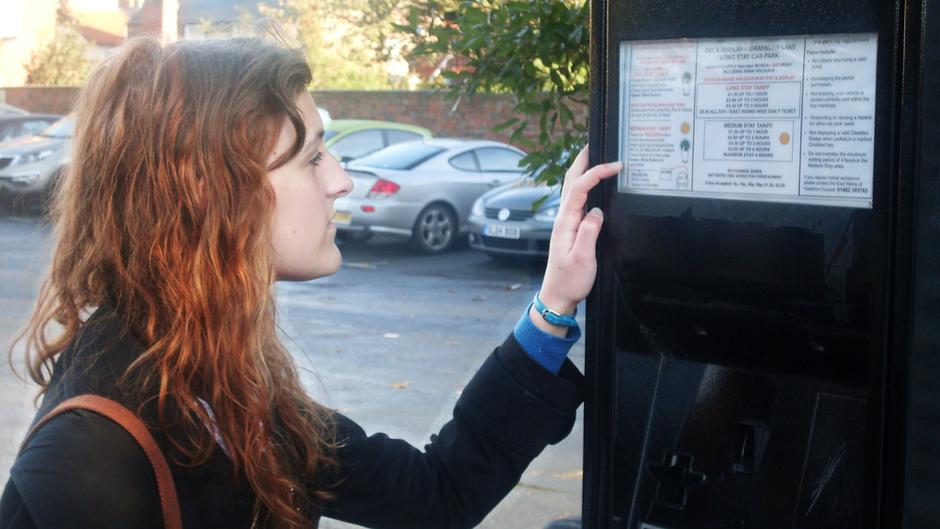 Woman At Parking Ticket Machine 2