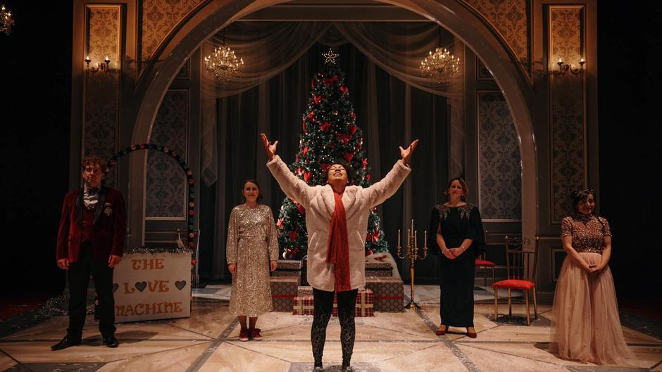 the cast of prince charmings christmas cracker left to right laurie jamieson louise willoughby amelia donkor rachel dale and joanna holden image credit tom arran