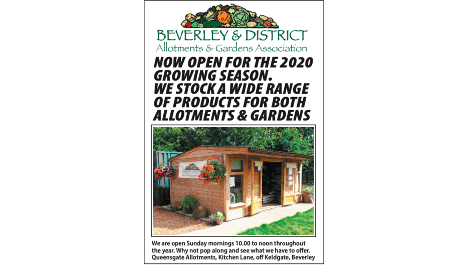 Beverley Allotment And Garden Shop Open Again For The 2020 Season