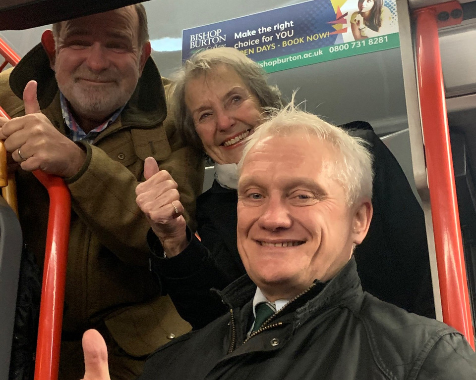 Graham On Cherry Burton Bus Service With Cllrs Pauline Greenwood Kevin Beaumont Jfif